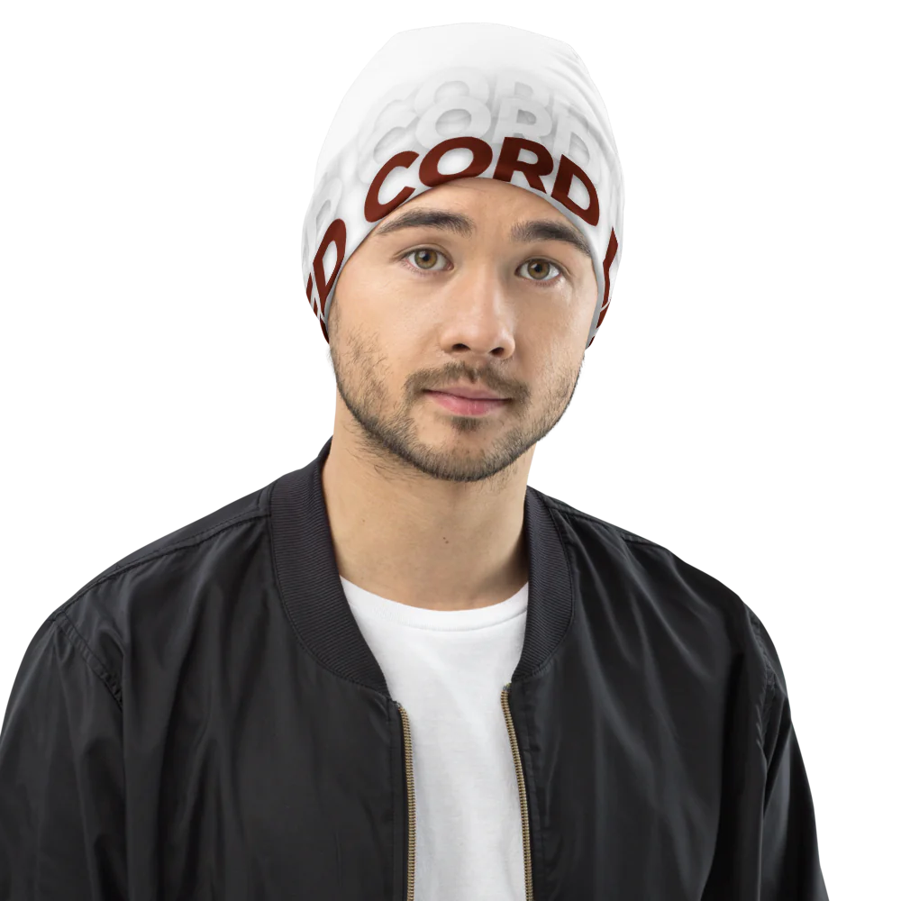 Triple Reverbed Red Cord Line Beanie