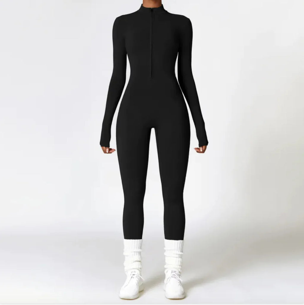 Women's Warm Zipper Yoga Jumpsuit